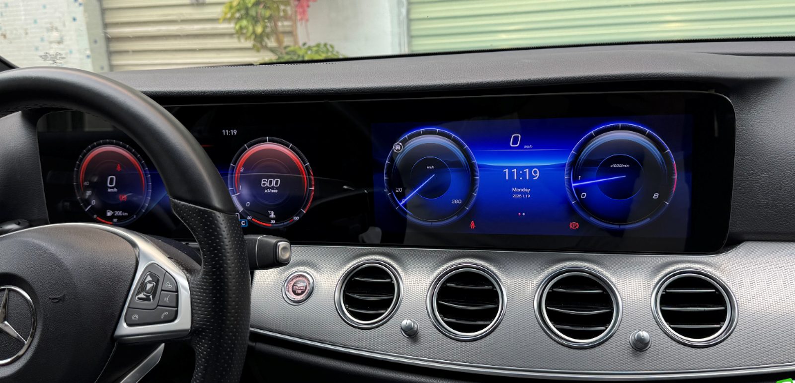 Wireless Apple CarPlay running on a widescreen car display